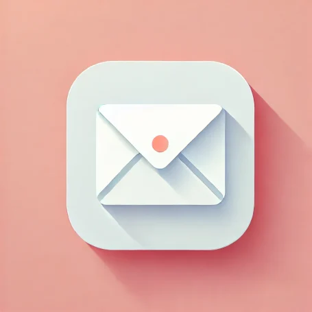 DALL·E 2025-02-16 18.14.03 - A clean, minimalist, and modern vector illustration of a simple envelope icon. The design should be flat with soft shadows, inspired by Google's Mater